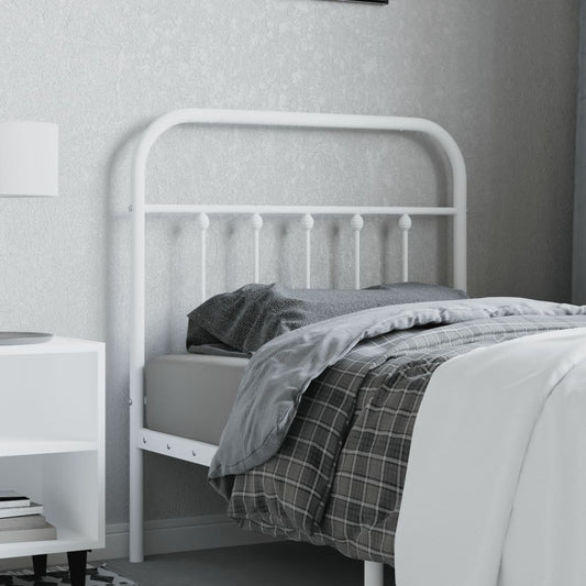 Berkfield Metal Headboard White 80 cm