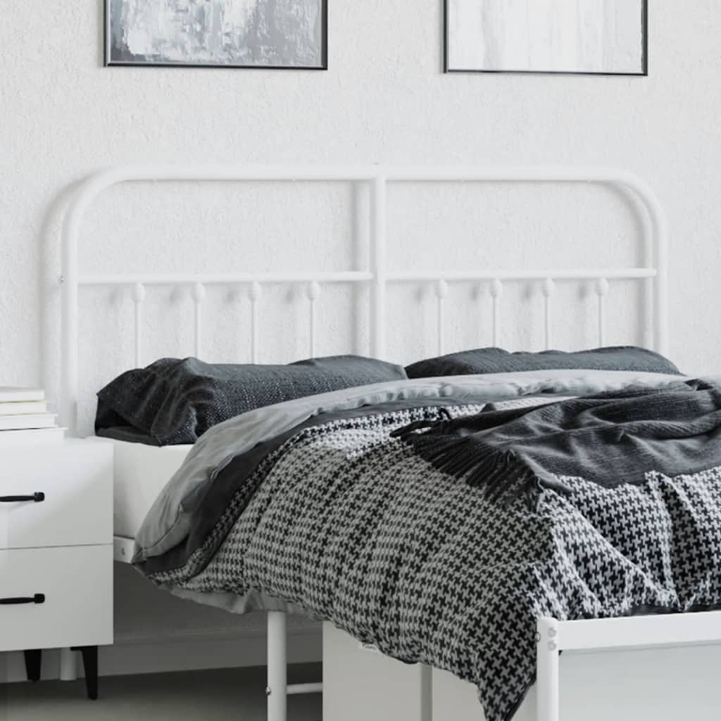 Berkfield Metal Headboard White 135 cm