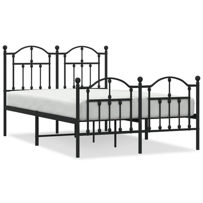 Berkfield Metal Bed Frame with Headboard and Footboard Black 120x200 cm