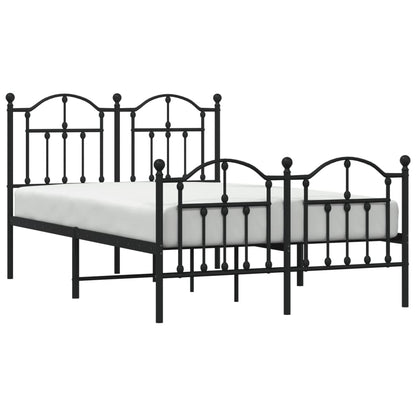 Berkfield Metal Bed Frame with Headboard and Footboard Black 120x200 cm