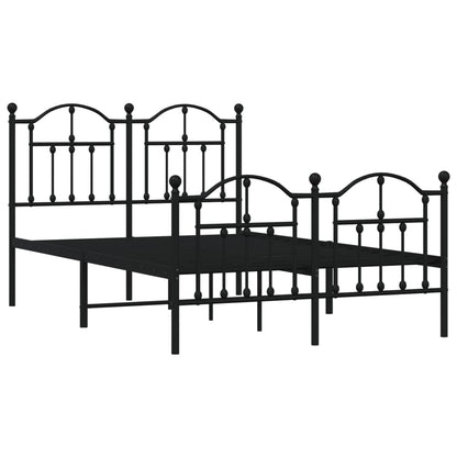 Berkfield Metal Bed Frame with Headboard and Footboard Black 120x200 cm