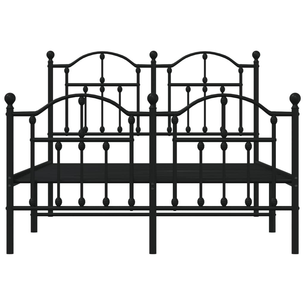 Berkfield Metal Bed Frame with Headboard and Footboard Black 120x200 cm
