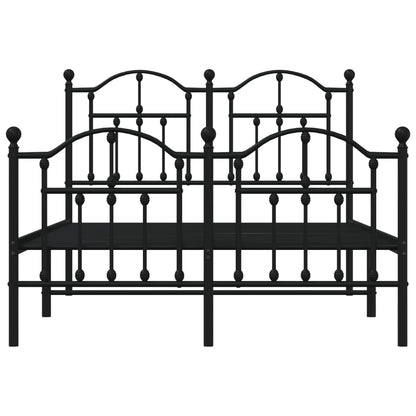 Berkfield Metal Bed Frame with Headboard and Footboard Black 120x200 cm