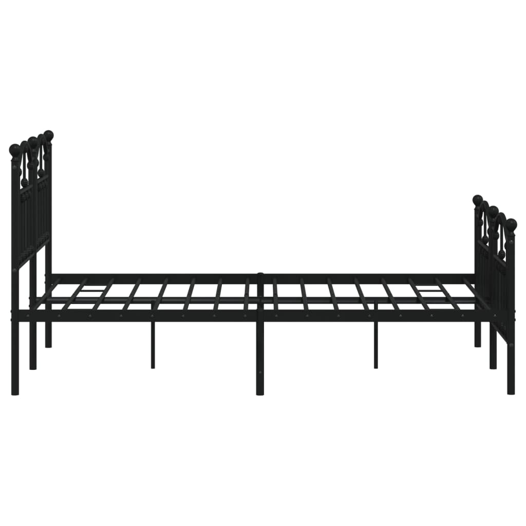 Berkfield Metal Bed Frame with Headboard and Footboard Black 120x200 cm