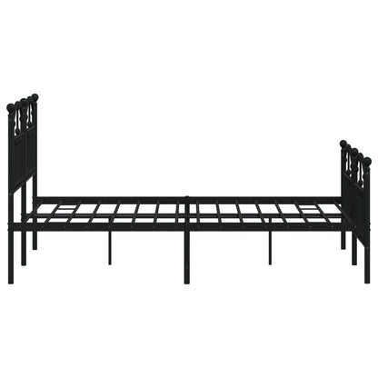 Berkfield Metal Bed Frame with Headboard and Footboard Black 120x200 cm