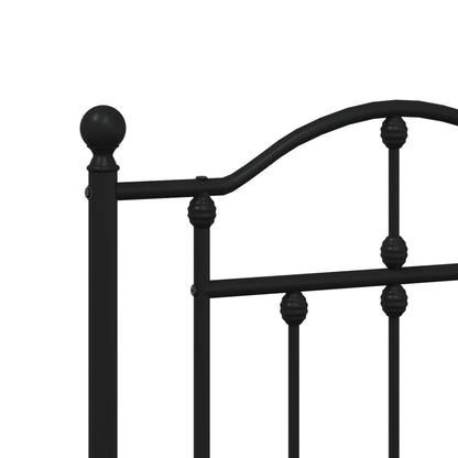 Berkfield Metal Bed Frame with Headboard and Footboard Black 120x200 cm