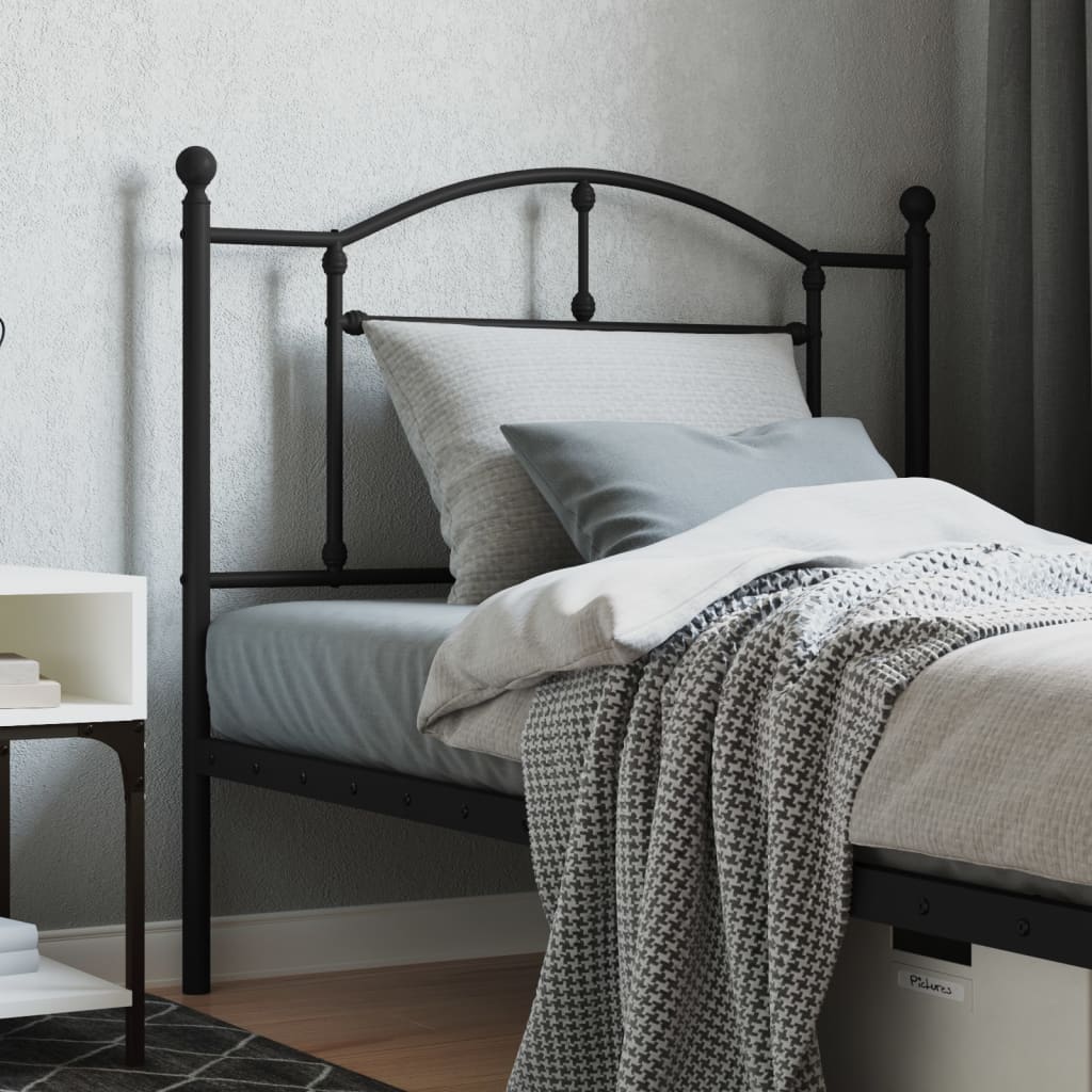 Berkfield Metal Headboard Black 100 cm