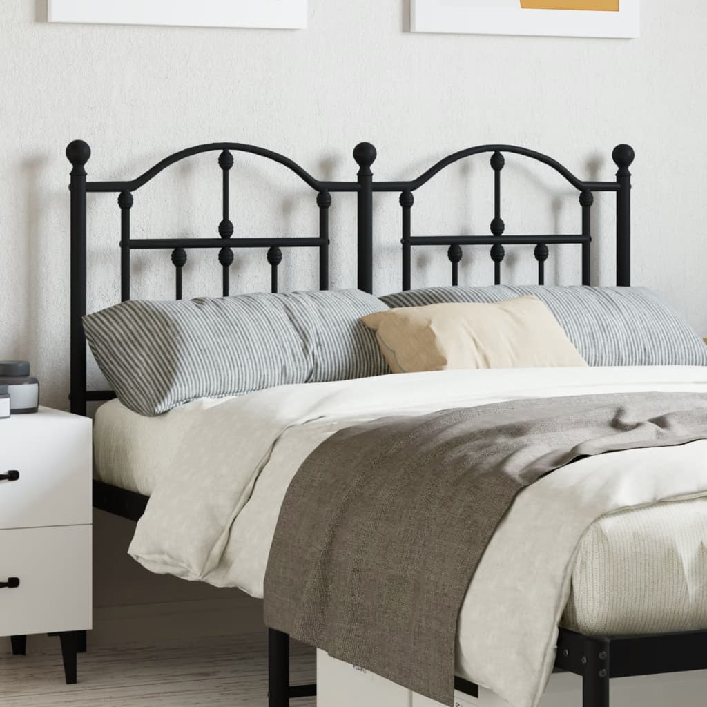 Berkfield Metal Headboard Black 120 cm