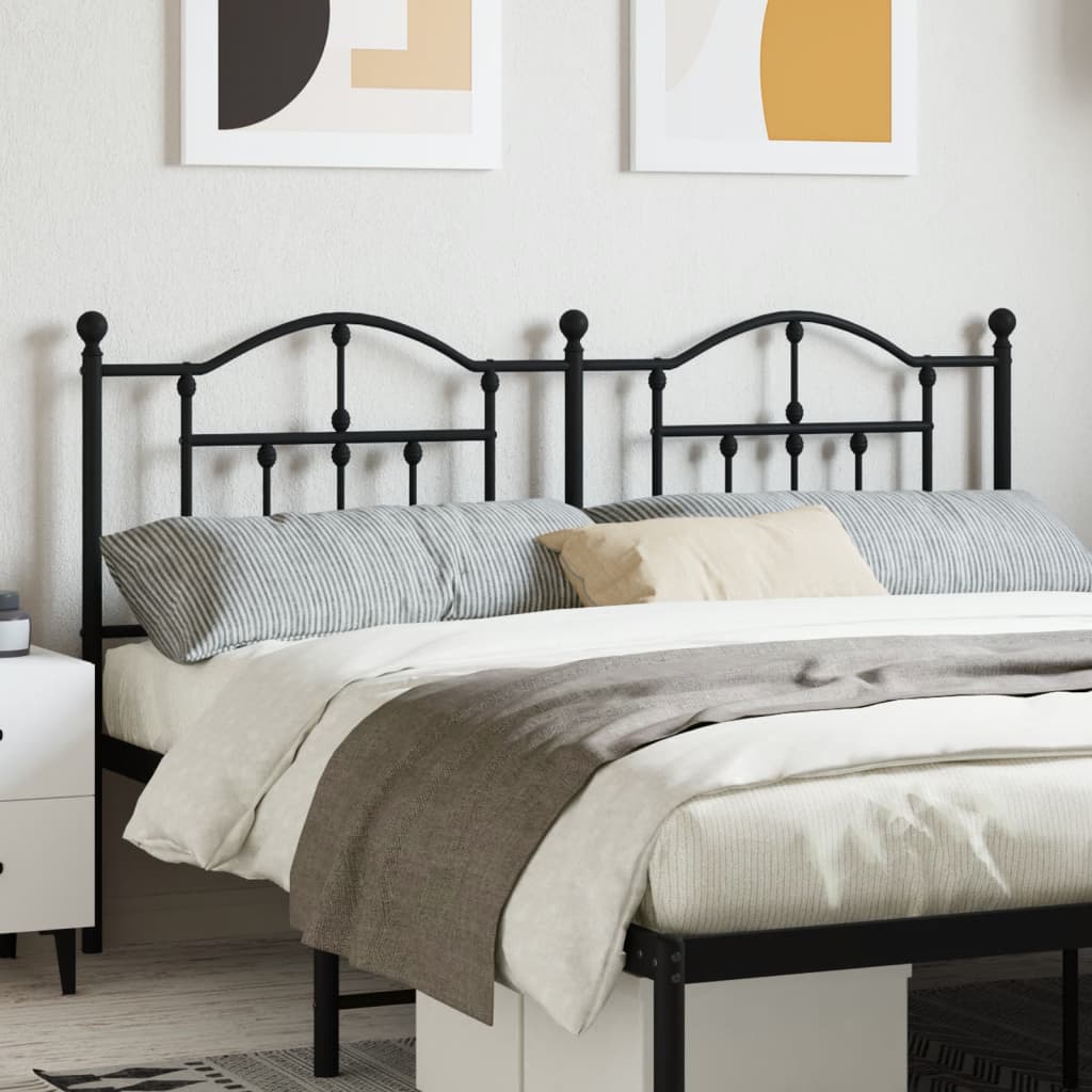 Berkfield Metal Headboard Black 180 cm