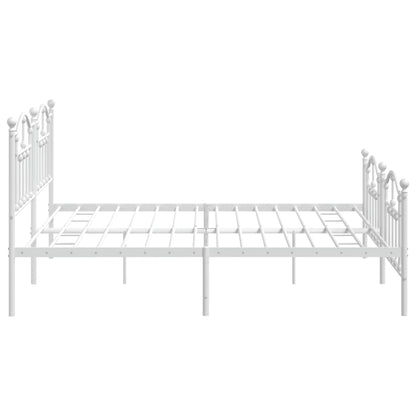Berkfield Metal Bed Frame with Headboard and Footboard White 193x203 cm
