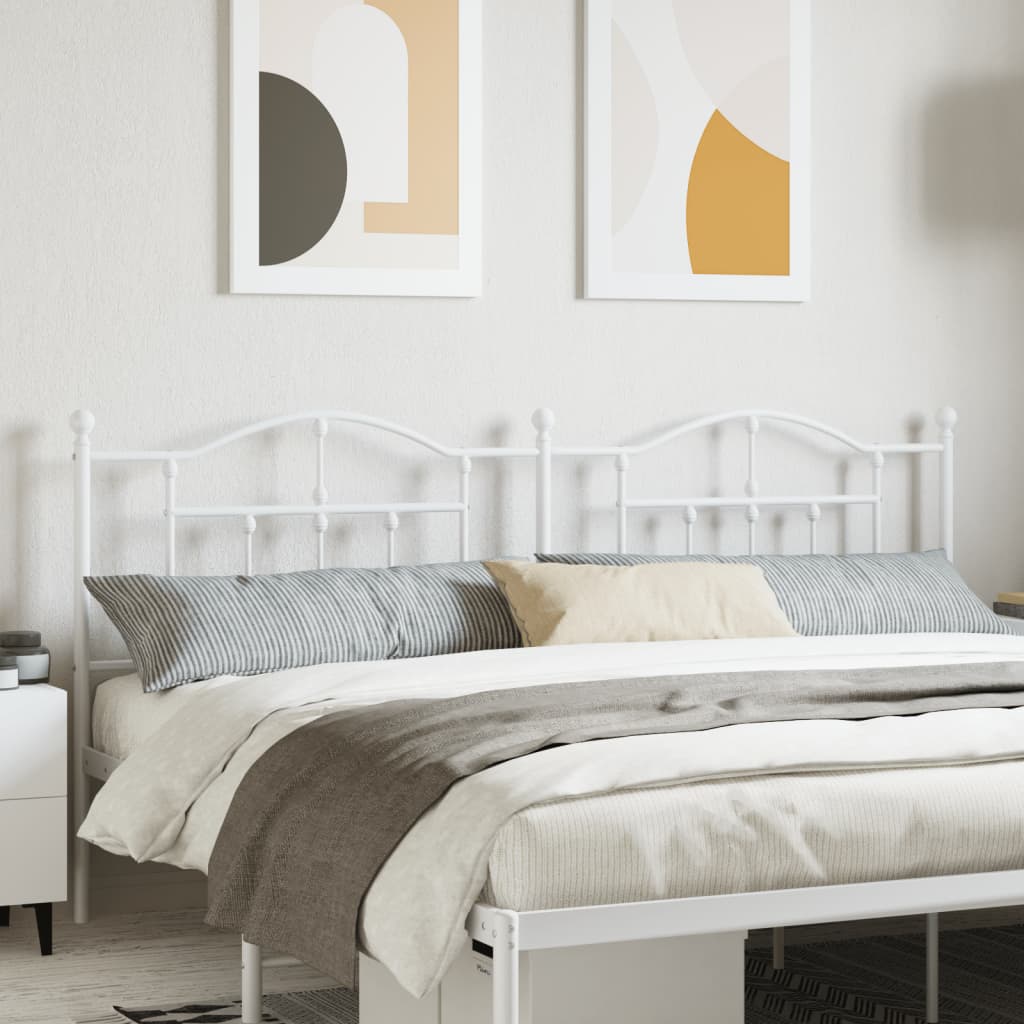 Berkfield Metal Headboard White 200 cm