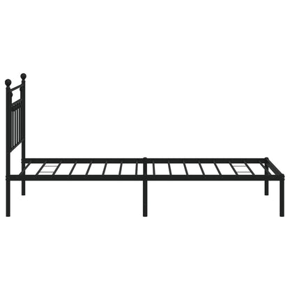 Berkfield Metal Bed Frame with Headboard Black 100x190 cm