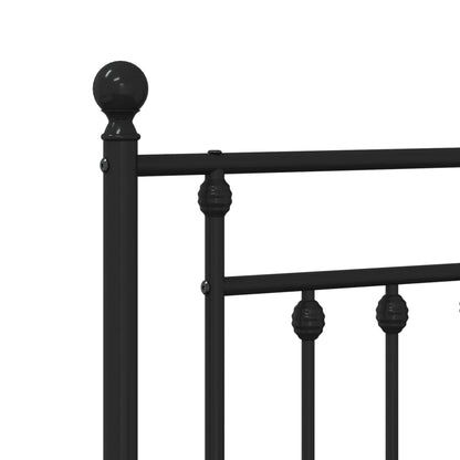 Berkfield Metal Bed Frame with Headboard Black 100x190 cm