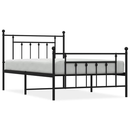 Berkfield Metal Bed Frame with Headboard and Footboard Black 100x200 cm