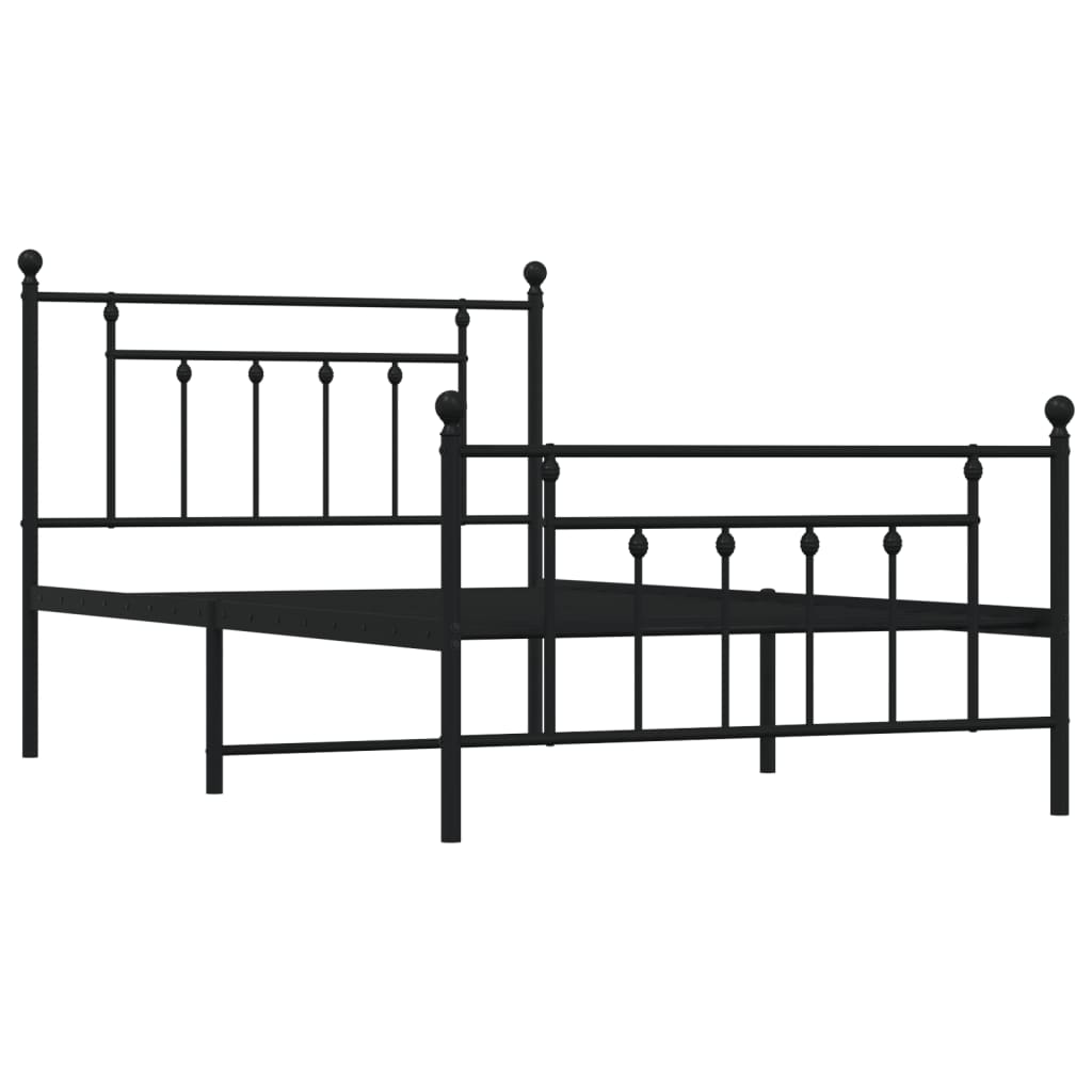 Berkfield Metal Bed Frame with Headboard and Footboard Black 100x200 cm