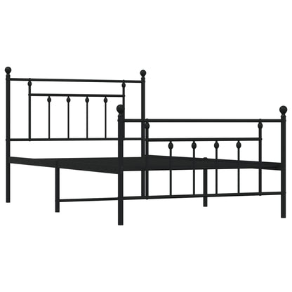 Berkfield Metal Bed Frame with Headboard and Footboard Black 100x200 cm