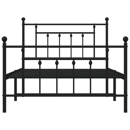 Berkfield Metal Bed Frame with Headboard and Footboard Black 100x200 cm