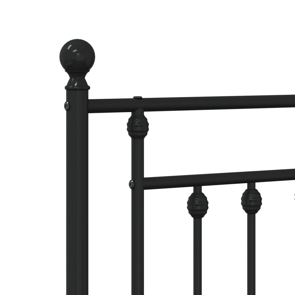 Berkfield Metal Bed Frame with Headboard and Footboard Black 100x200 cm