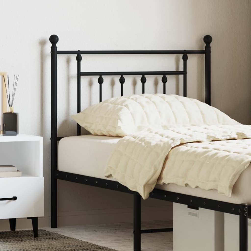 Berkfield Metal Headboard Black 80 cm