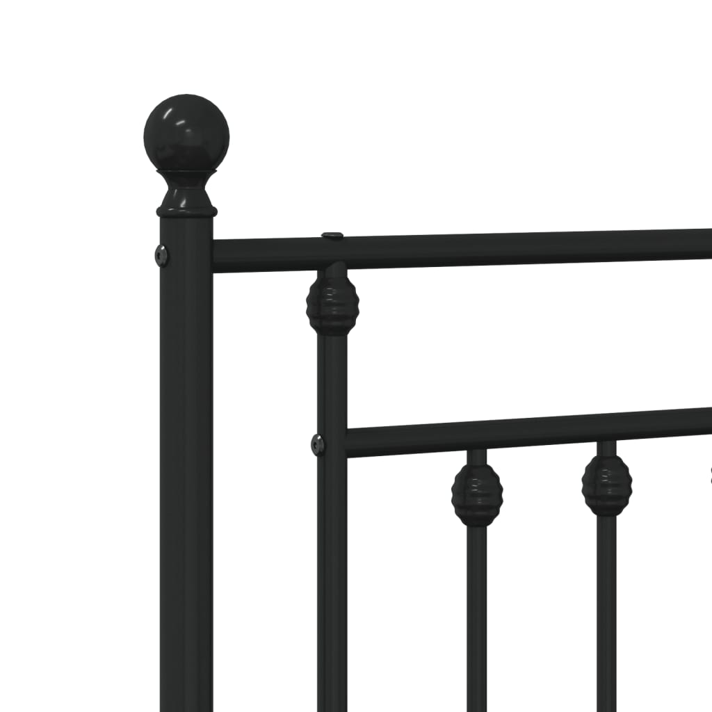 Berkfield Metal Headboard Black 150 cm