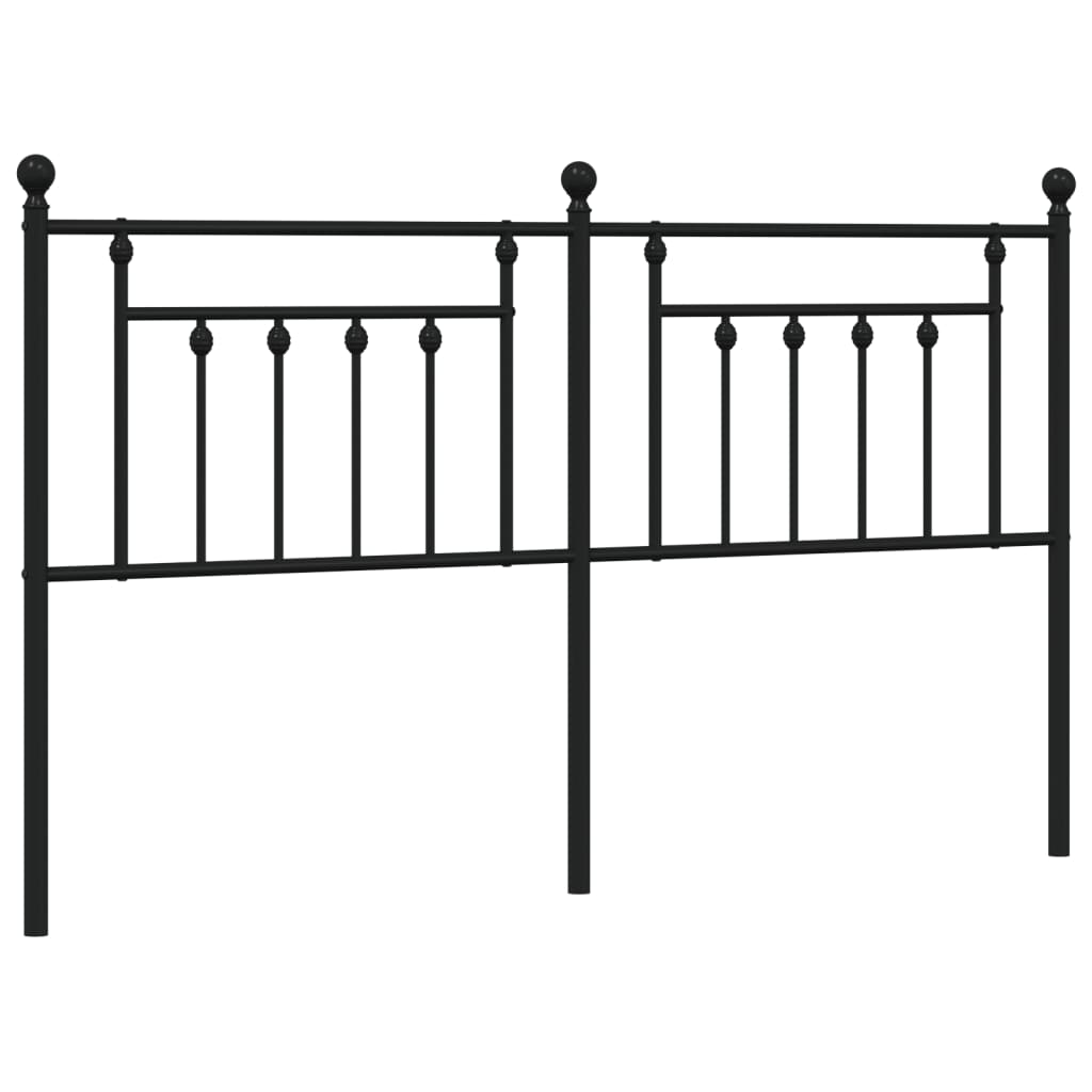 Berkfield Metal Headboard Black 180 cm