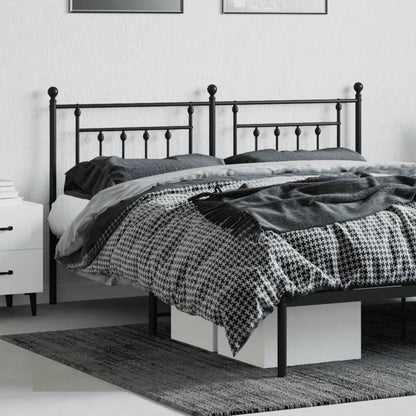 Berkfield Metal Headboard Black 180 cm