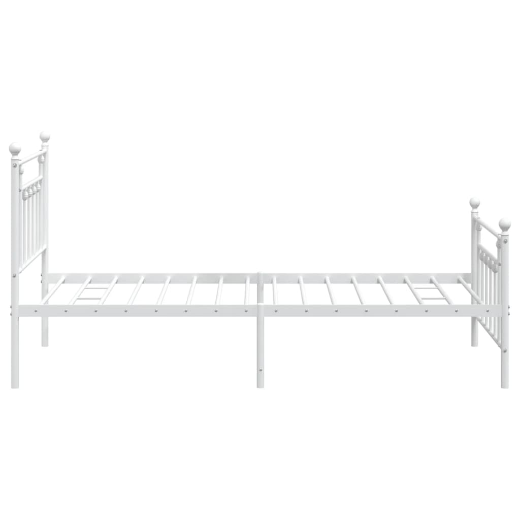 Berkfield Metal Bed Frame with Headboard and Footboard White 100x200 cm
