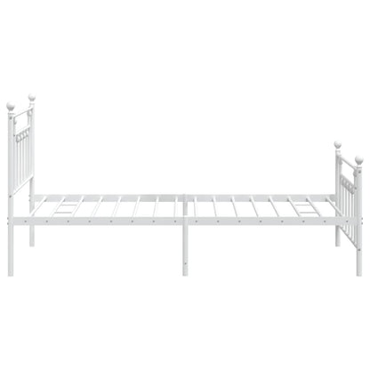 Berkfield Metal Bed Frame with Headboard and Footboard White 100x200 cm