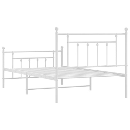 Berkfield Metal Bed Frame with Headboard and Footboard White 100x200 cm