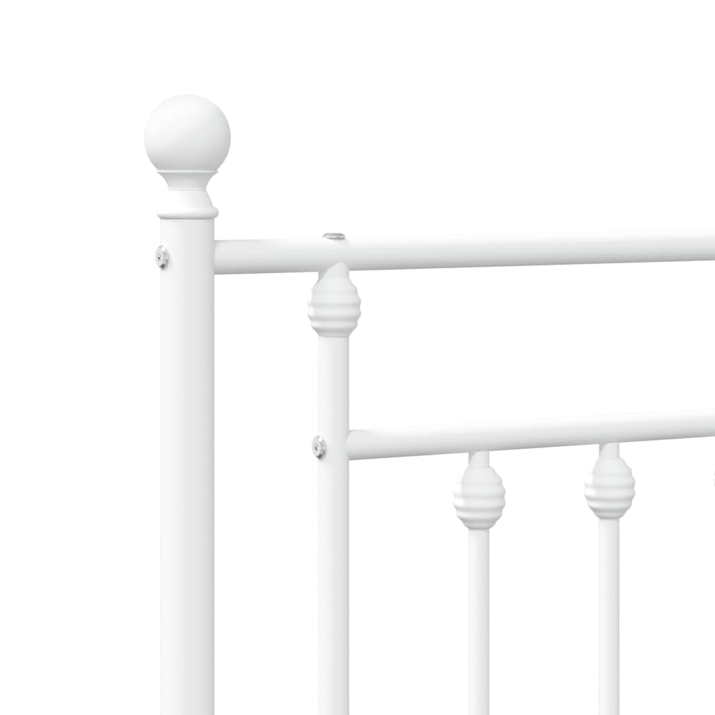Berkfield Metal Bed Frame with Headboard and Footboard White 100x200 cm