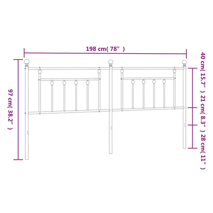 Berkfield Metal Headboard White 193 cm