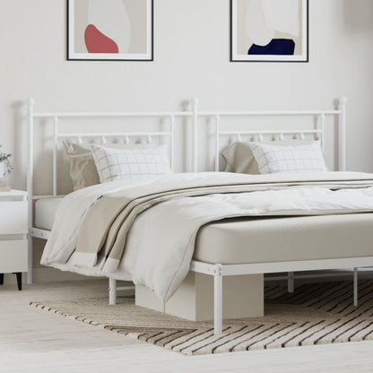 Berkfield Metal Headboard White 193 cm