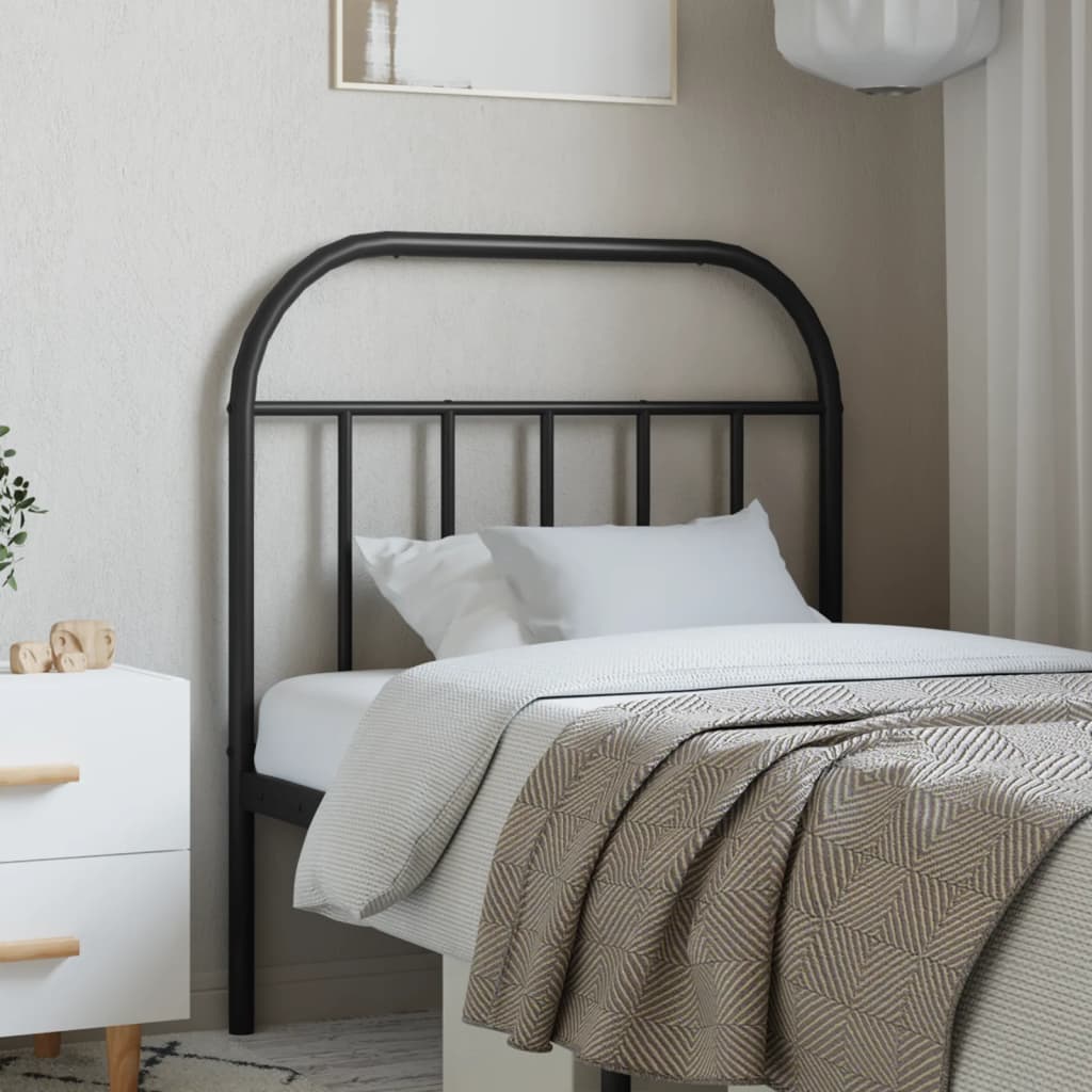 Berkfield Metal Headboard Black 80 cm
