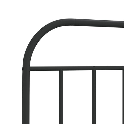 Berkfield Metal Headboard Black 140 cm