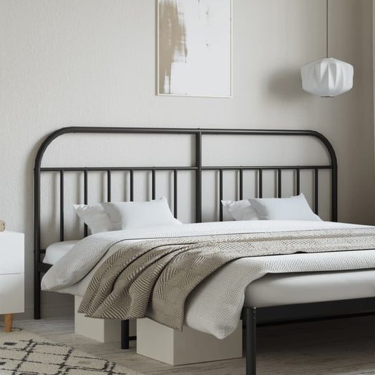 Berkfield Metal Headboard Black 200 cm