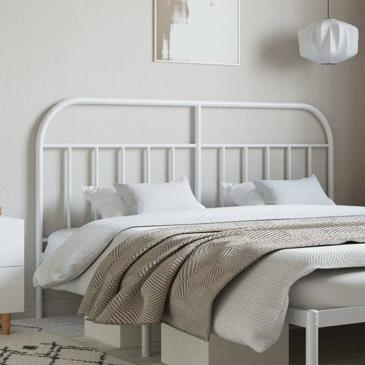 Berkfield Metal Headboard White 135 cm