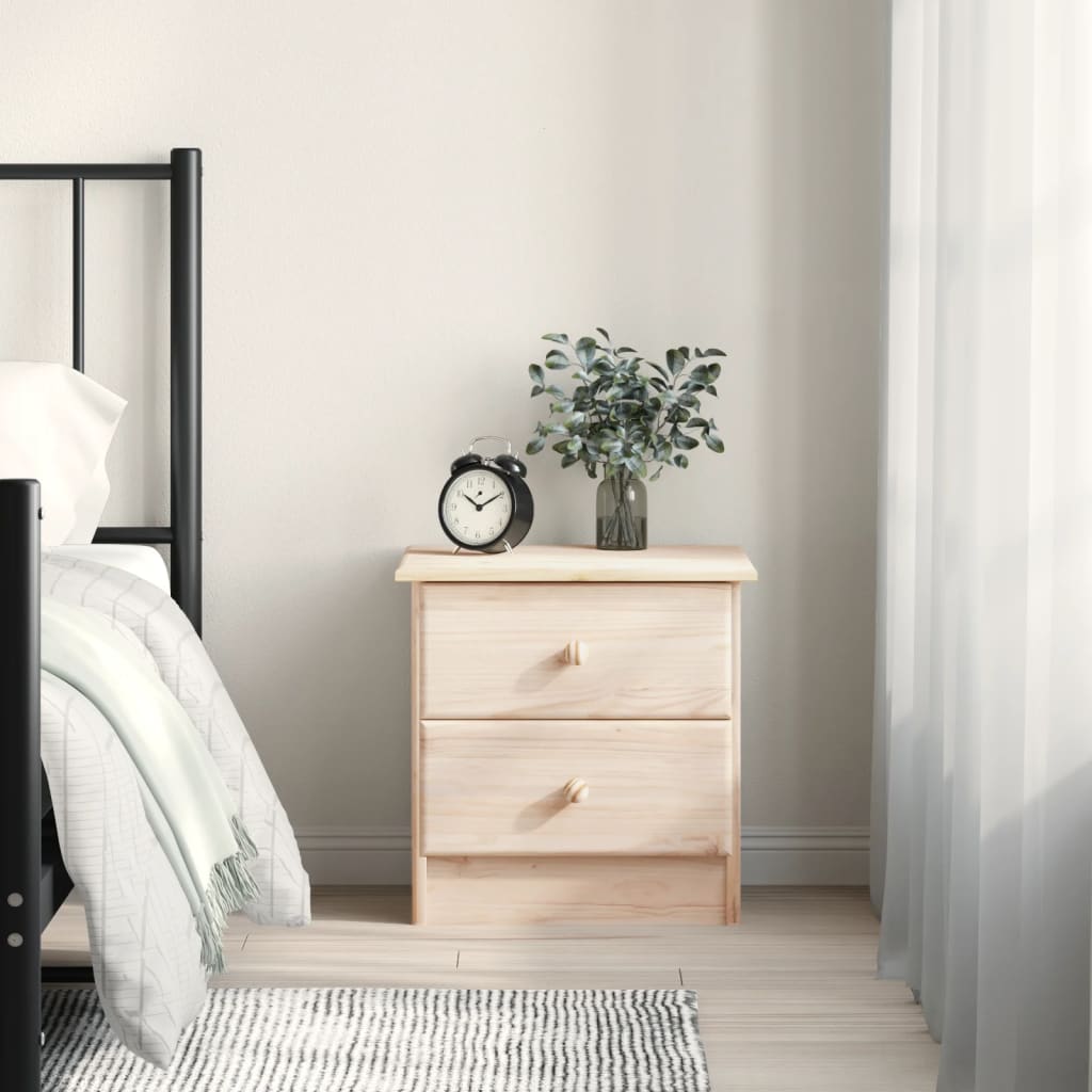 Berkfield Bedside Cabinet ALTA 43x35x40.5 cm Solid Wood Pine