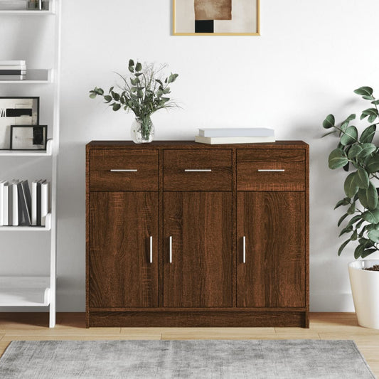 Berkfield Sideboard Brown Oak 91x28x75 cm Engineered Wood
