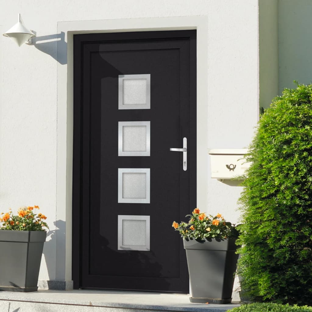 Berkfield Front Door Anthracite 98x208 cm PVC