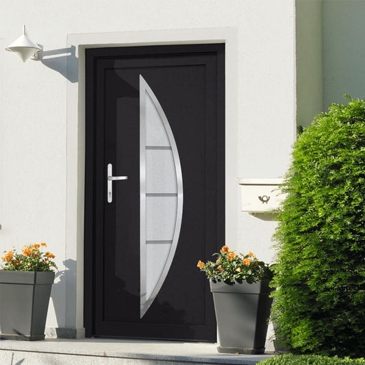 Berkfield Front Door Anthracite 108x208 cm PVC