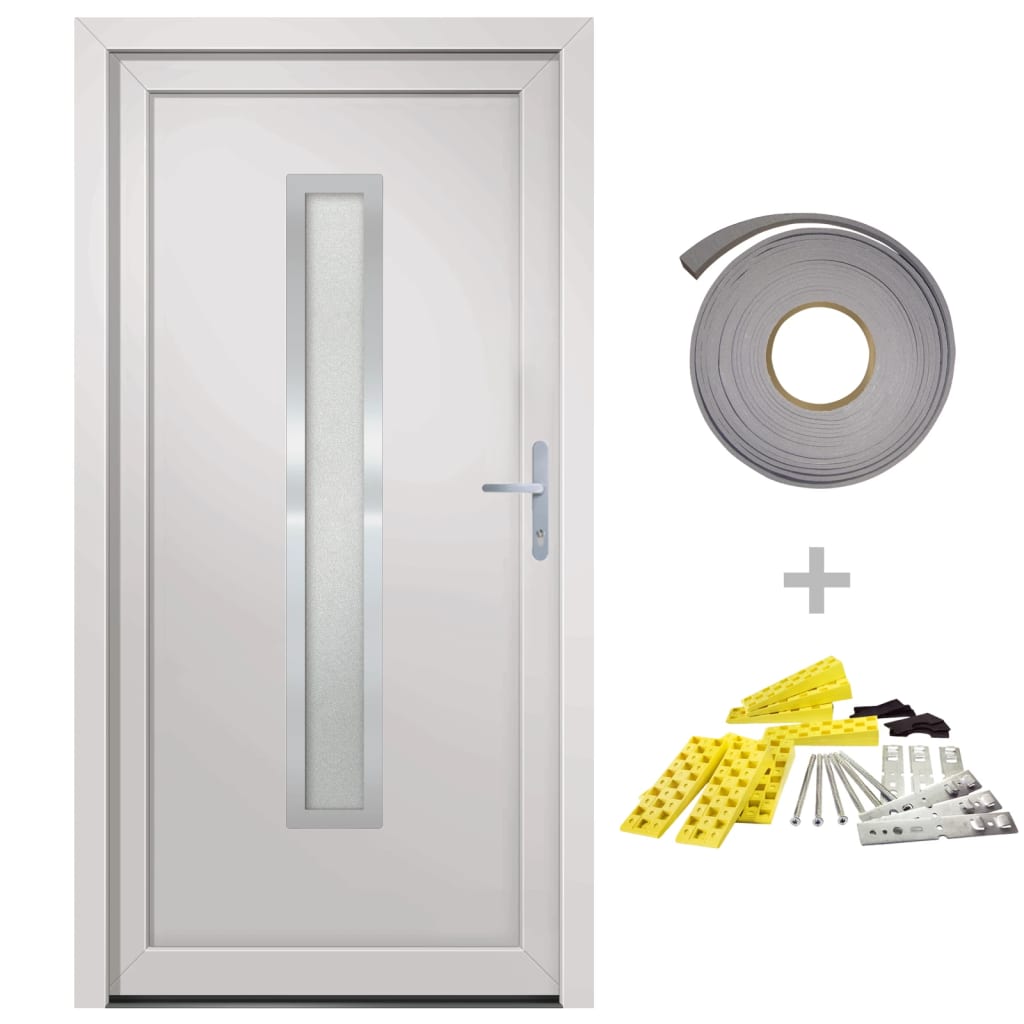 Berkfield Front Door White 98x190 cm PVC