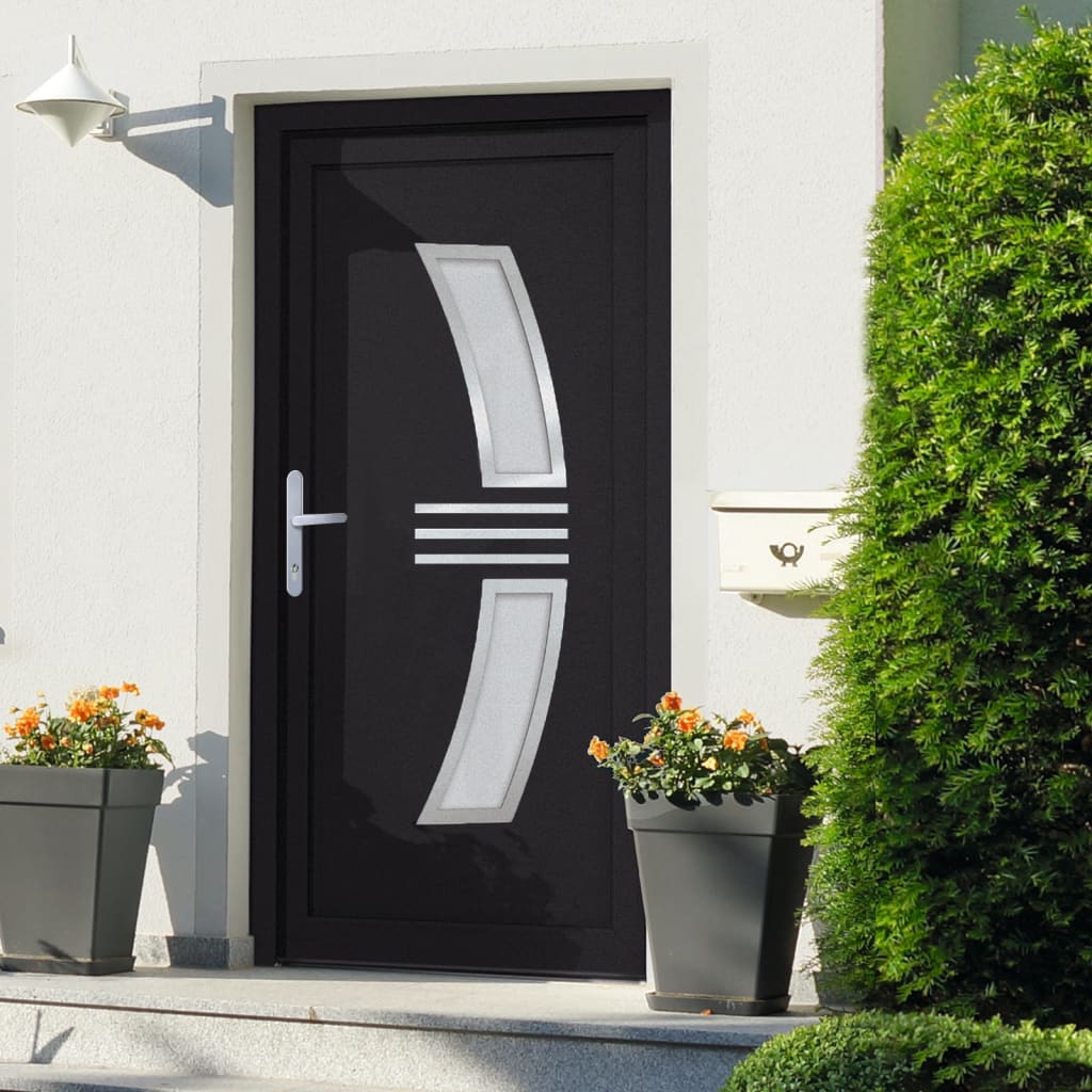 Berkfield Front Door Anthracite 98x208 cm PVC