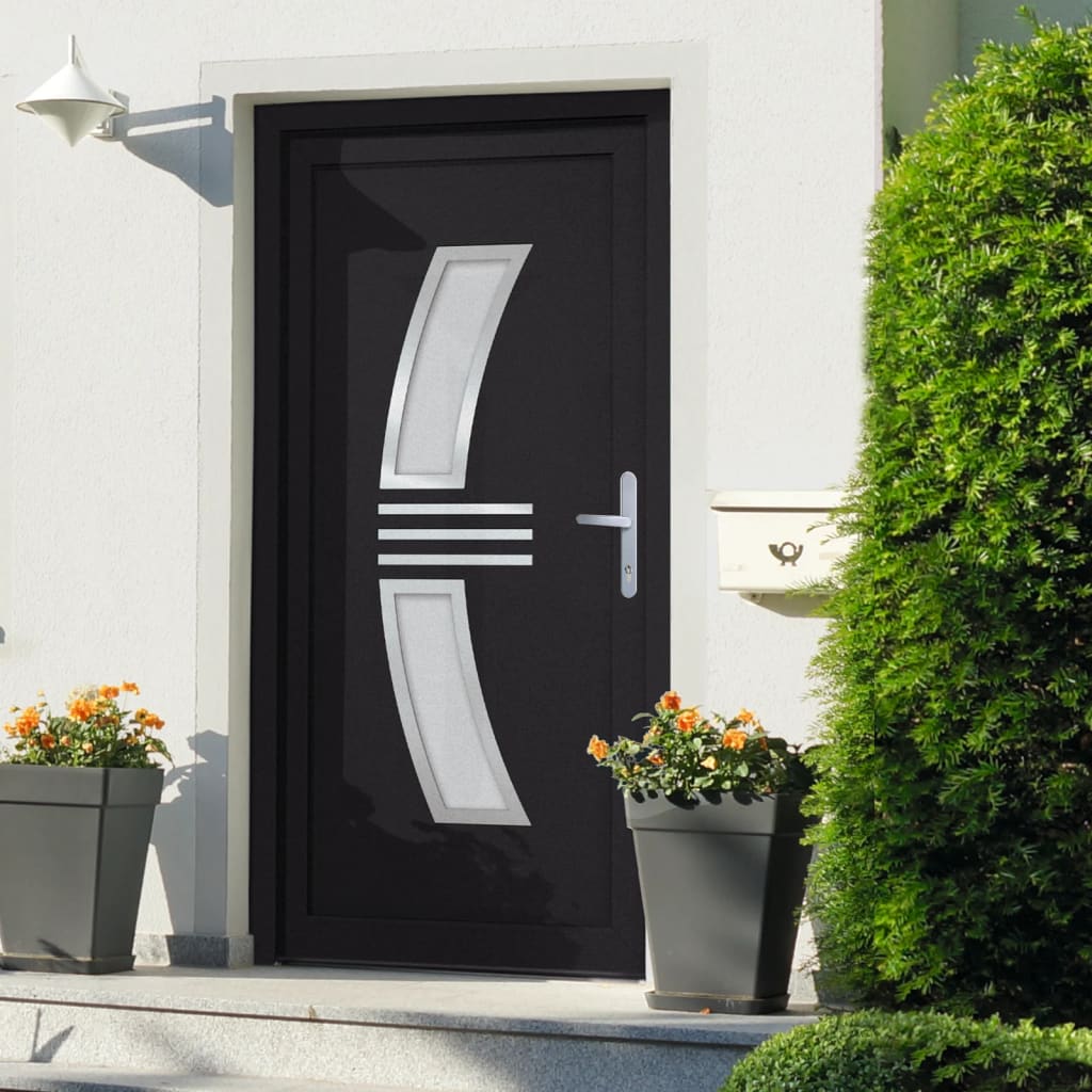 Berkfield Front Door Anthracite 88x200 cm PVC