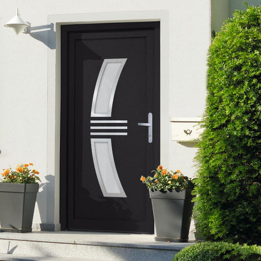 Berkfield Front Door Anthracite 108x208 cm PVC