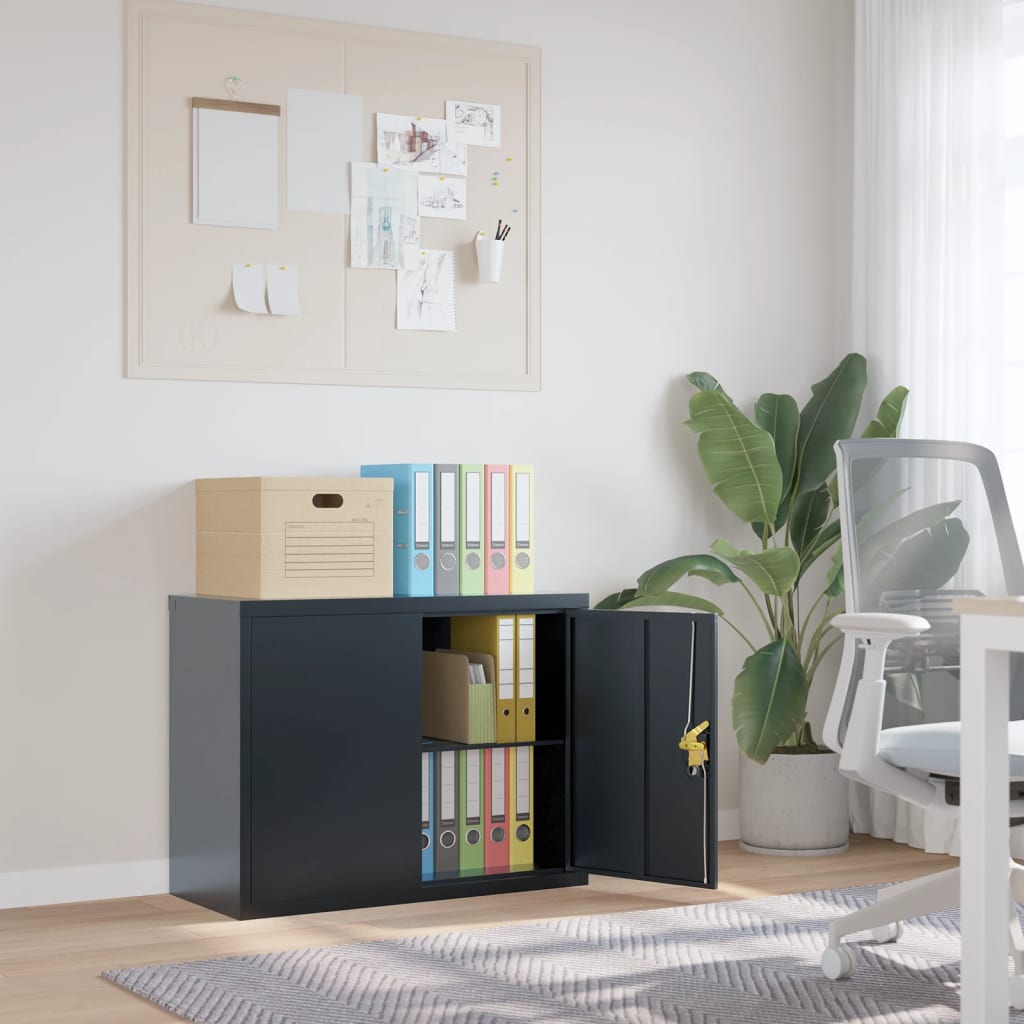 Berkfield File Cabinet Anthracite 90x40x70 cm Steel