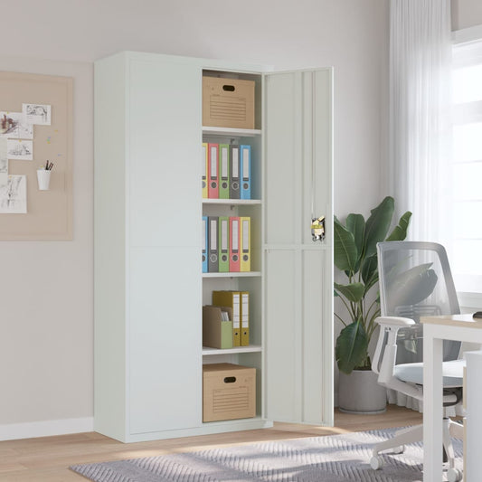 Berkfield File Cabinet Light Grey 90x40x200 cm Steel