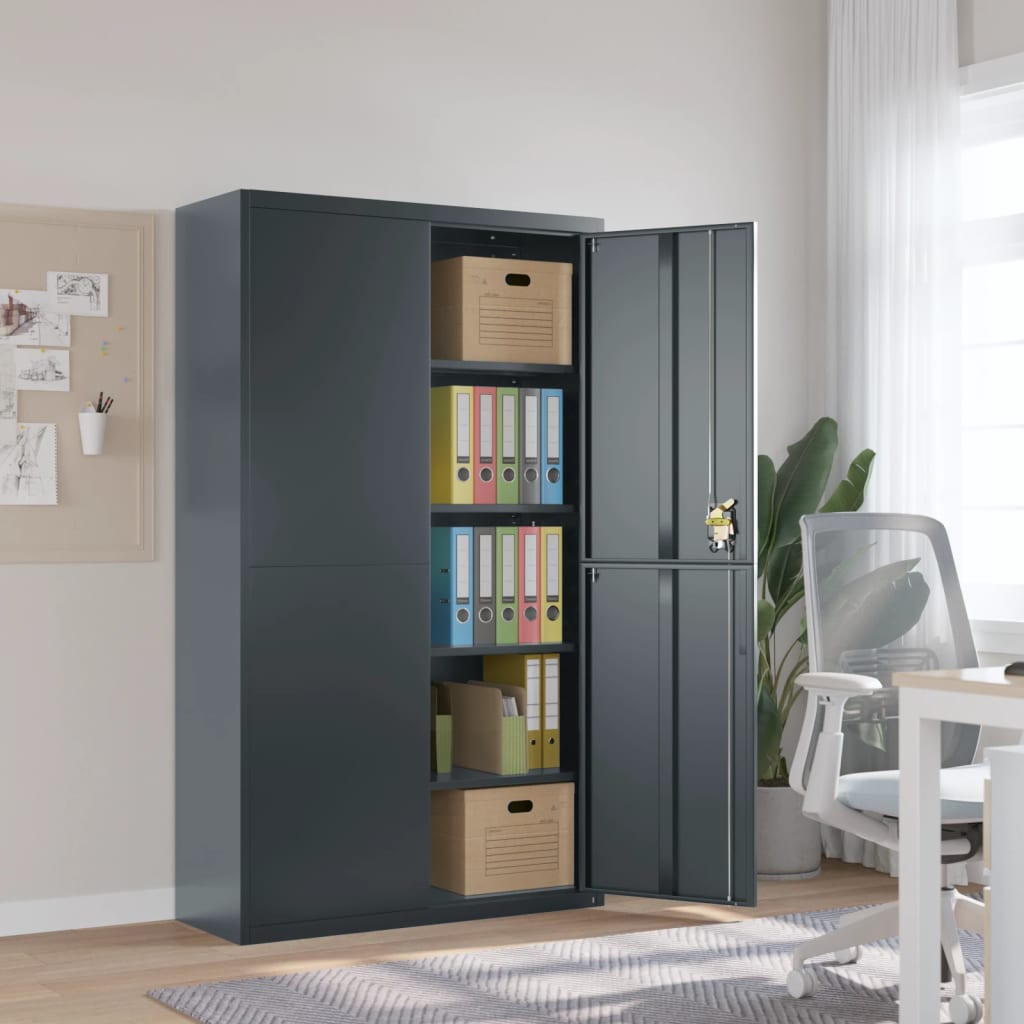 Berkfield File Cabinet Anthracite 105x40x180 cm Steel
