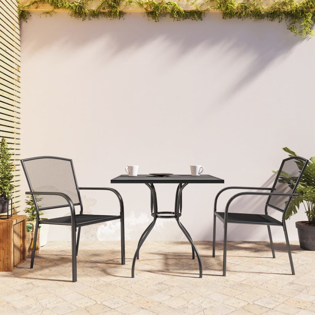 Berkfield 3 Piece Garden Dining Set Anthracite Steel