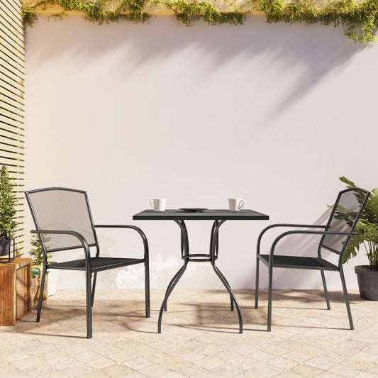 Berkfield 3 Piece Garden Dining Set Anthracite Steel