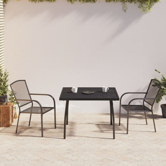 Berkfield 3 Piece Garden Dining Set Anthracite Steel
